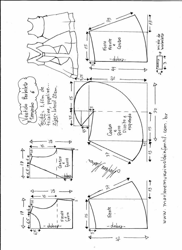 Платье бабочка выкройка Vestido borboleta - DIY- marlene mukai - molde infantil Kids dress patterns, Kid