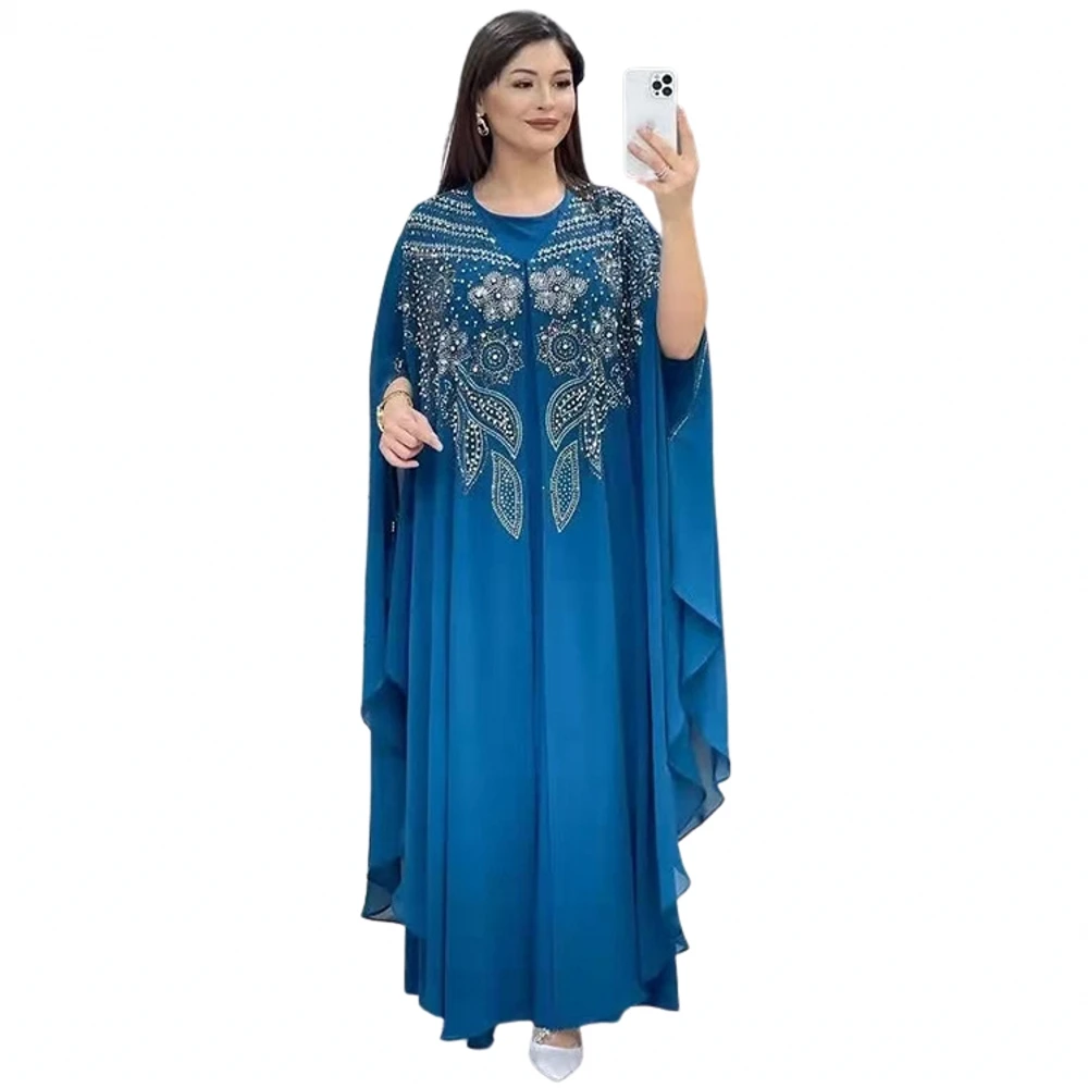 Платье бабочка женское в дубайском стиле Abayas для женщин Дубай роскошный 2023 шифоновый Boubou мусульманское модное пла
