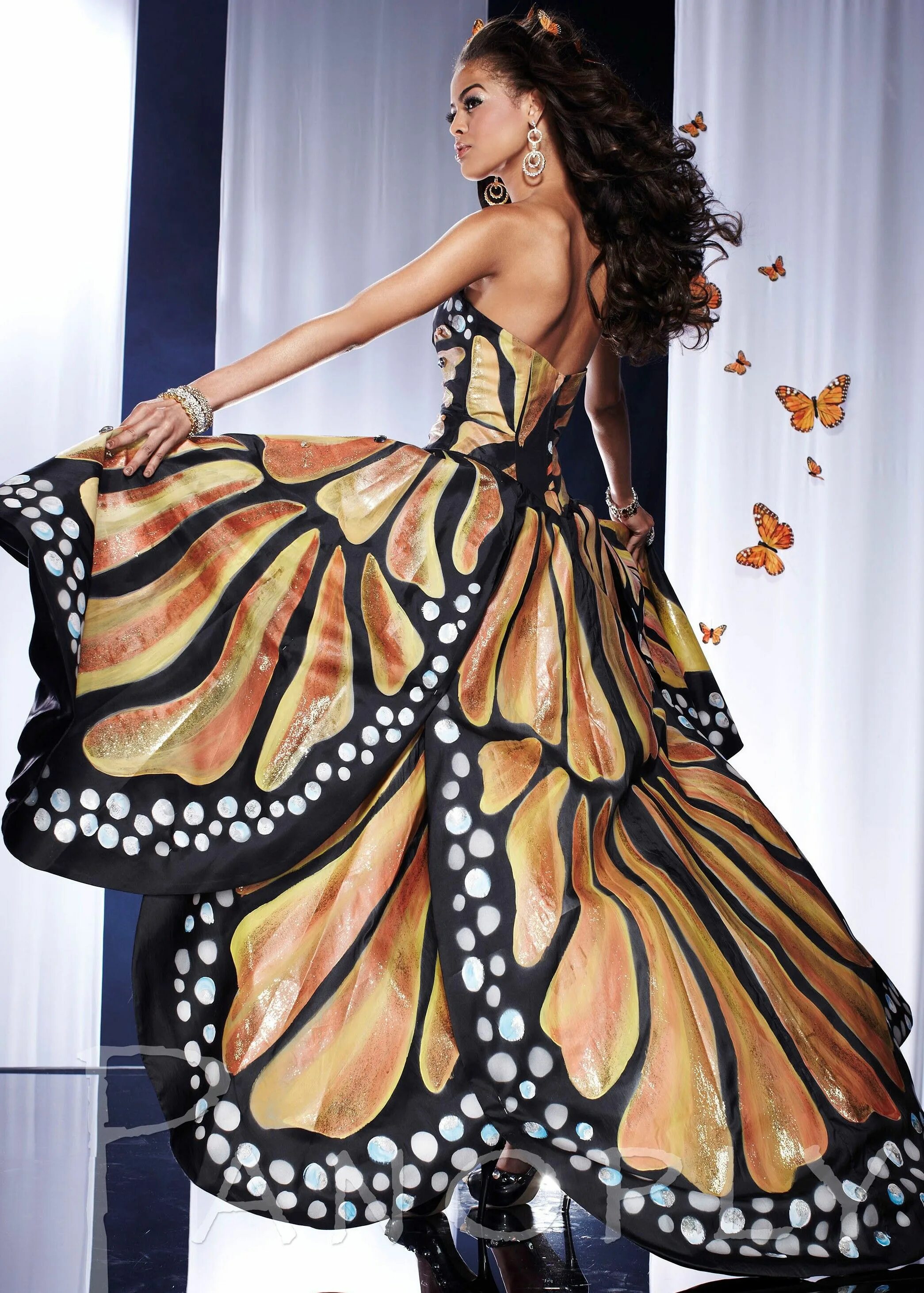Платье бабочка женское в дубайском стиле Panoply 14584 Monarch Hi-Lo,Customized Plus Size Dresses Available With Huge Dis