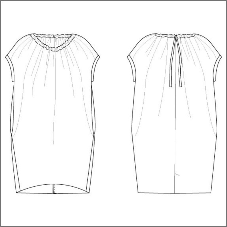 Платье балахон сшить выкройка Claire Dress Sewing Pattern for Women Easy Loose fitting Dress Etsy