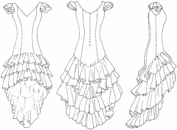 Платье бальные танцы выкройка 140 Flamenco Dress and Practice Skirt Flamenco dress, Flamenco dress pattern, Fl