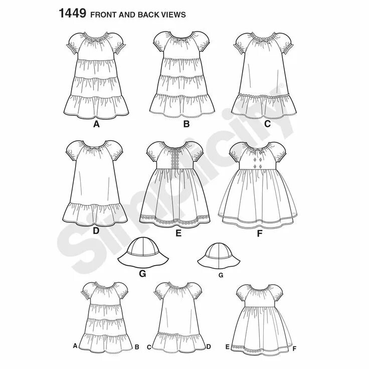 Платье беби долл выкройка Simplicity Children's Dress Sewing Pattern, 1449 Toddler dress patterns, Toddler