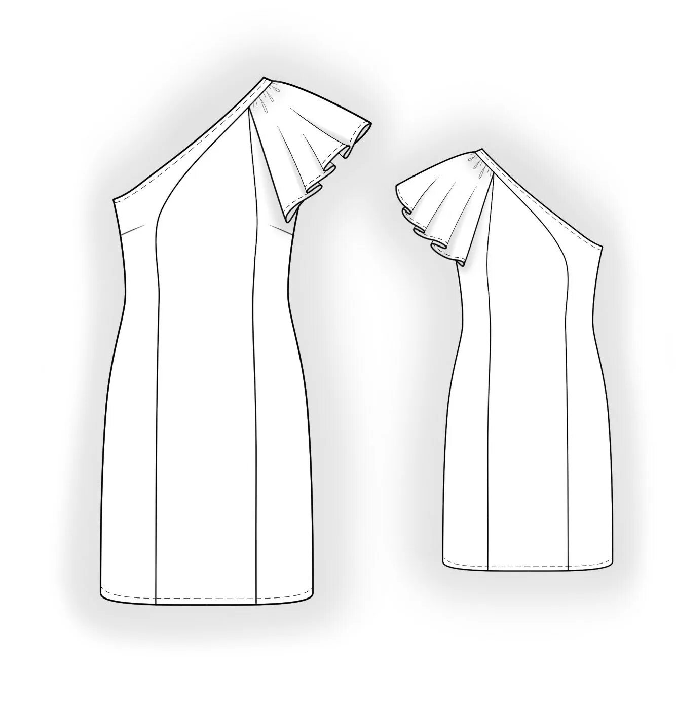 Платье без плеч выкройки Платье С Открытым Плечом - Выкройка #5855. Made-to-measure sewing pattern from L