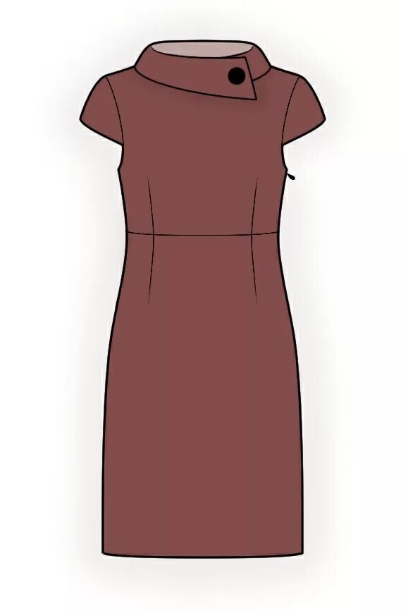 Платье без воротника выкройка Dress With Collar - Sewing Pattern #4360 Made-to-measure sewing pattern from. Dr