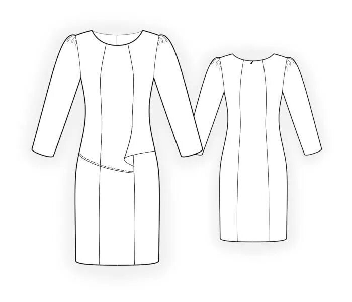 Платье бочонок выкройка Dress With Decorative Basque - Sewing Pattern #4465 Made-to-measure sewing patte