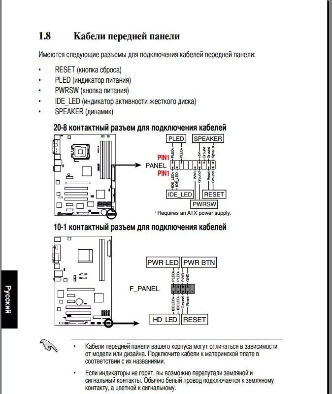 Подключение асус передняя панель Ответы Mail.ru: Куда подключать провода power led,hdd led,power sw,reset на плат