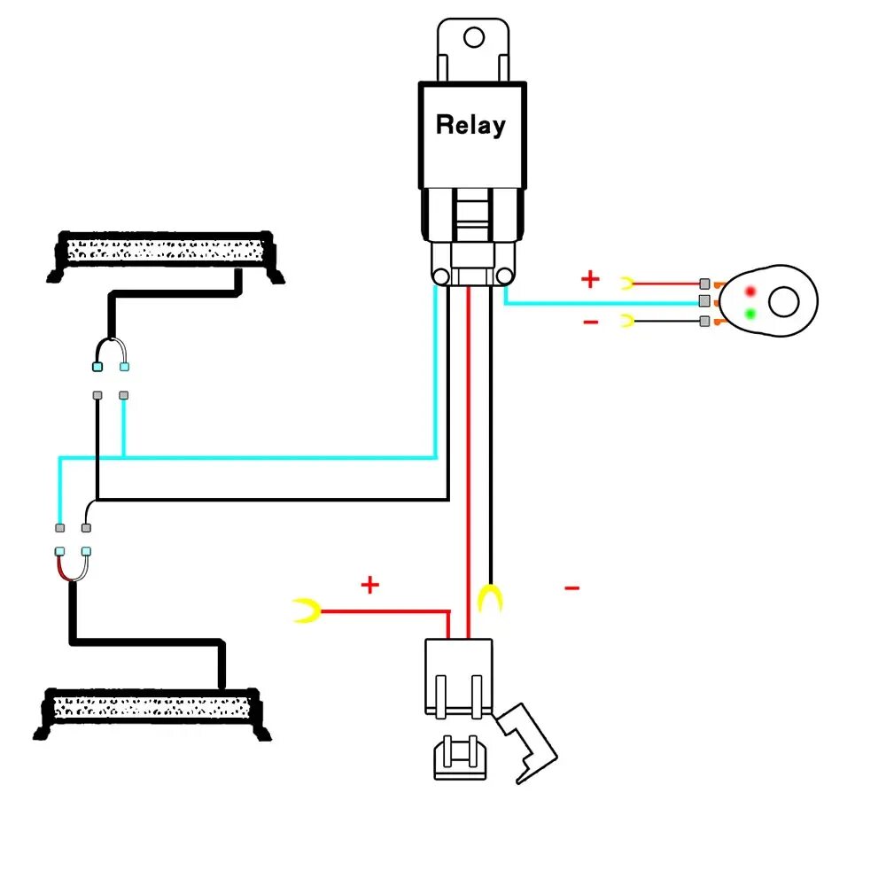 Подключение авто света на авто Menghubungkan 2 LED 180W Kit Rangkaian Kabel Profesional dengan 40A 16V Switch R