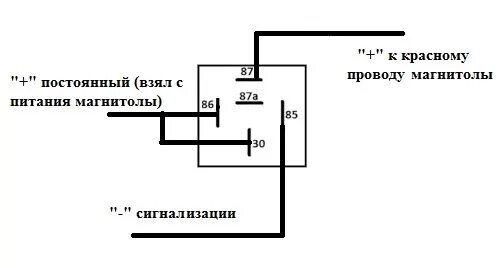 Подключение автомагнитолы через реле Включение-выключение магнитолы от сигнализации StarLine - Lada 2114, 1,6 л, 2012