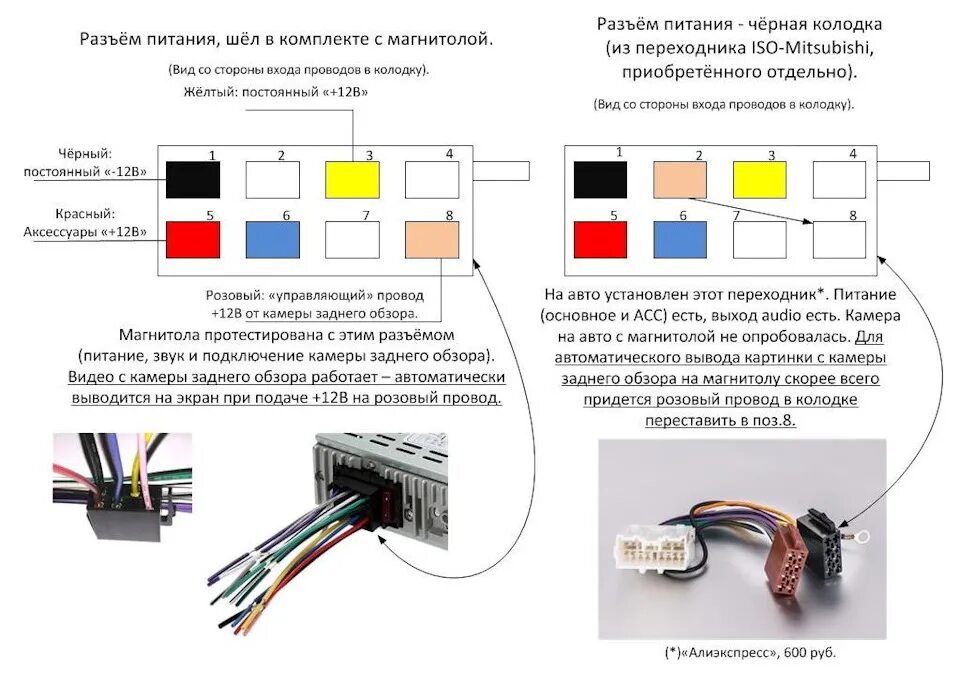 Подключение автомагнитолы по цветам проводов китай Установка китайской магнитолы модель "4019B" с экраном 4 дюйма. - Mitsubishi Gal
