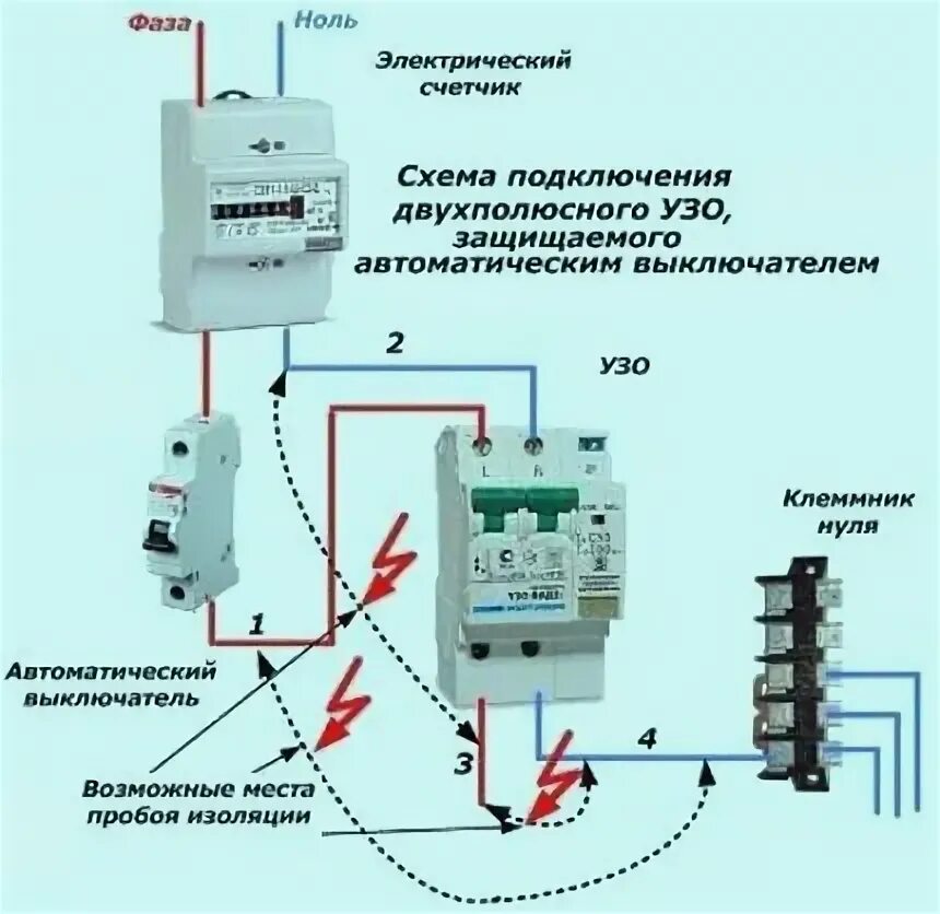 Подключение автомата для водонагревателя Срабатывает узо на стиральную машину фото - DelaDom.ru