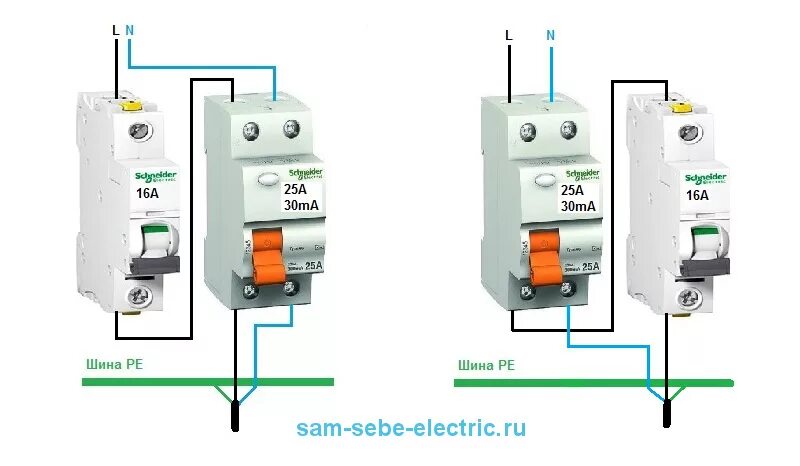 Подключение автомата шнайдер Ответы Mail.ru: Автоматический выключатель работающий в паре с УЗО ставится до и