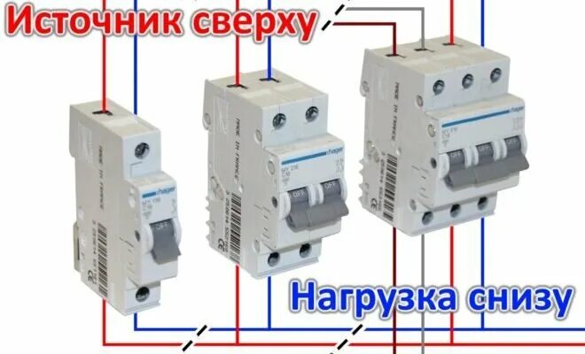 Подключение автомата вход выход Автомат сверху или снизу HeatProf.ru