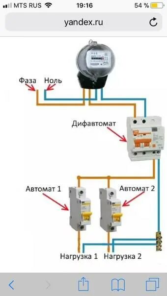 Подключение автоматов через счетчик Схема подключения электросчетчика дифавтомат