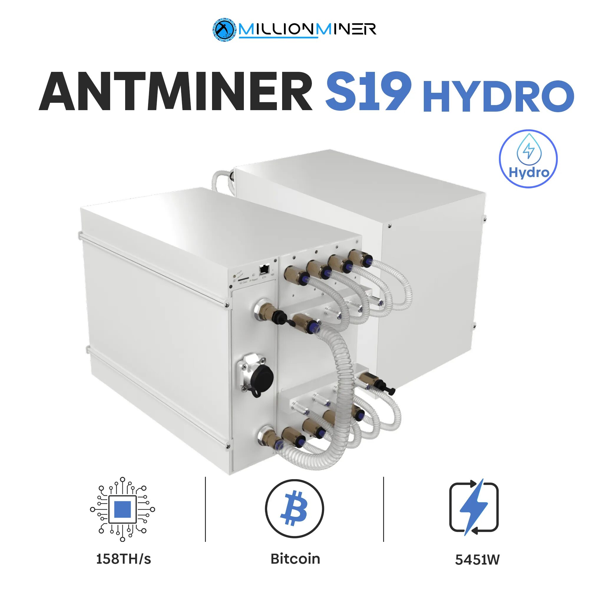 Подключение айсик s19 hydro какие трубки фитинги BITMAIN Antminer S19 Hydro 158TH Bitcoin BTC Miner - MILLIONMINER