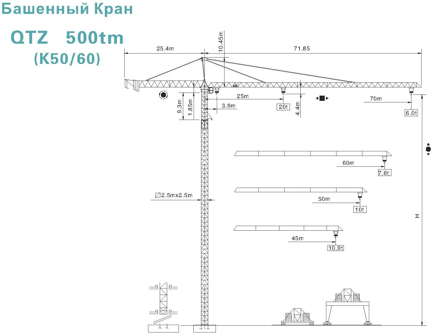 Подключение башенного крана к электрической сети Кран башенный QTZ500tm (K50/60) - Насосы - Сегодня для Вас