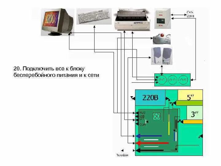 Подключение бесперебойного блока питания Схема подключения ббп 100