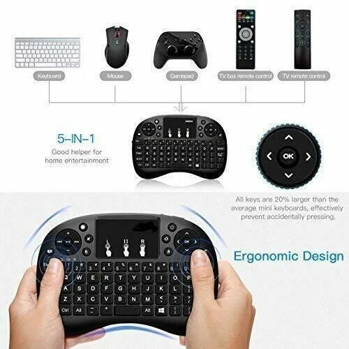 Подключение беспроводной клавиатуры к телефону 2.4GHz Mini Wireless Keyboard and Touchpad Mouse Android Smart TV Box Laptop PC 