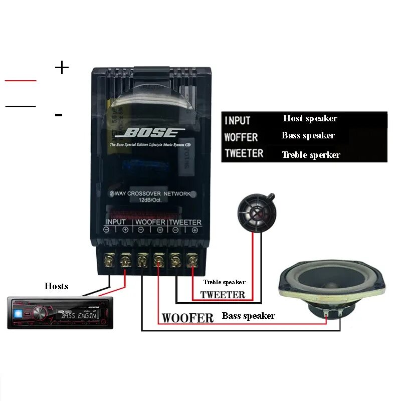 Подключение без кроссовера Lusya 2 Way Car Audio Frequency Divider HIFI Two Way Audio Car Divider For Speak