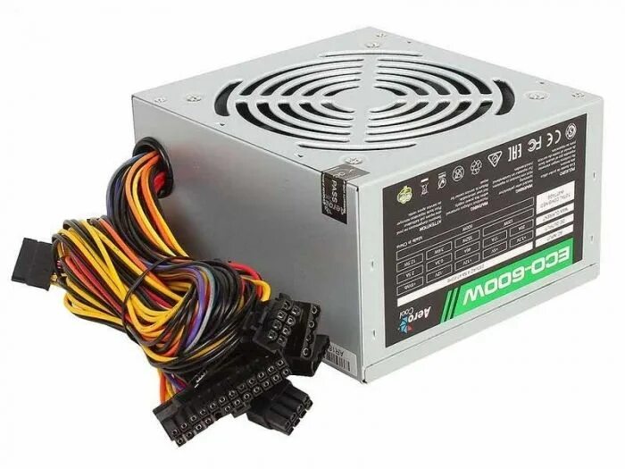 Подключение блока питания aerocool Блок питания 600W Aerocool ECO-600W (20+4+4) pin, (6+2) pin, 4xSATA, 3xMolex, FD