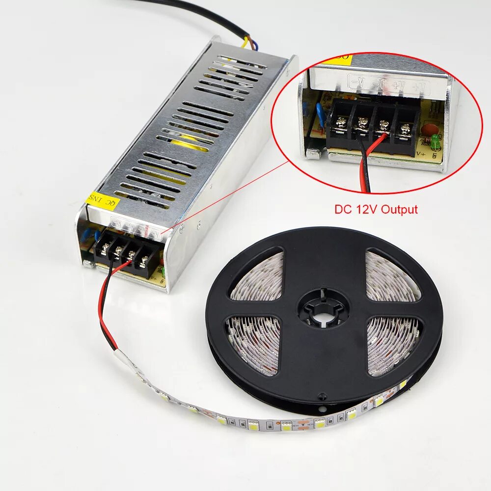 Подключение блока питания для светодиодной 10A 120W AC 220V to DC 12V lighting Transformer LED Driver switch Power Supply A