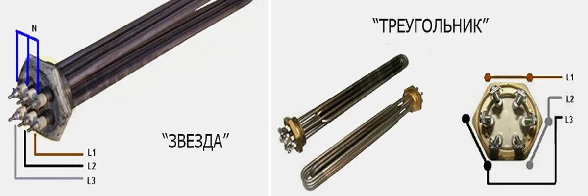 Подключение блока тэнов Типы подключения ТЭНов типа ЗВЕЗДА или ТРЕУГОЛЬНИК для трехфазной сети: схемы и 