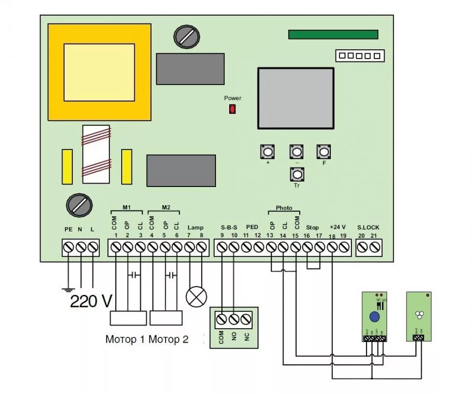 Подключение блока управления распашными воротами DoorHan PCB-SW блок управления для распашных приводов