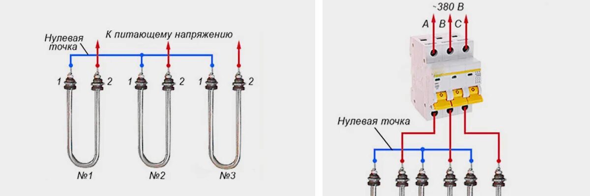 Подключение блока управления тенами Типы подключения ТЭНов типа ЗВЕЗДА или ТРЕУГОЛЬНИК для трехфазной сети: схемы и 