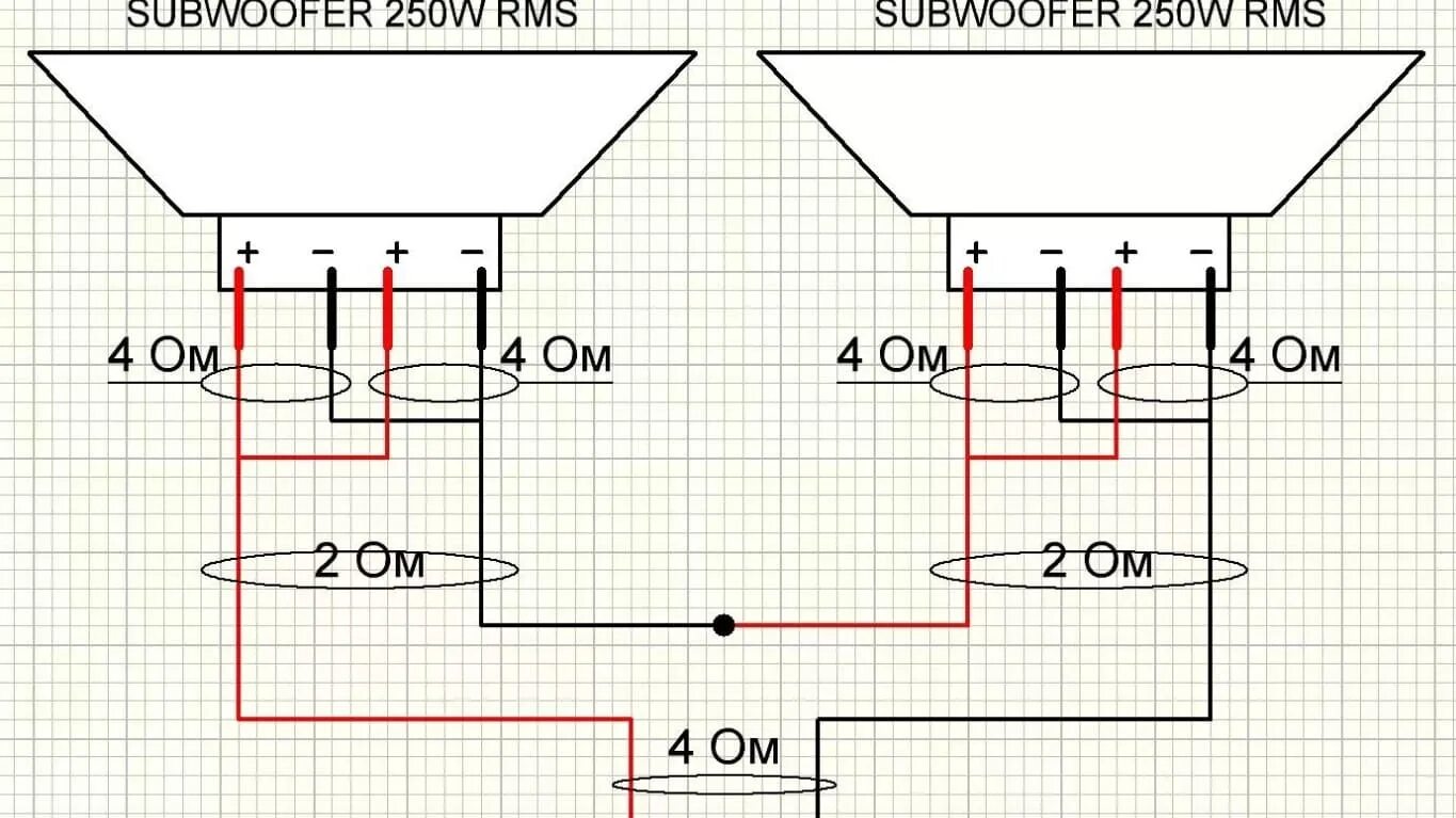 Подключение сабвуфера к усилителю 2 ома Как подключить усилитель в 2 ома