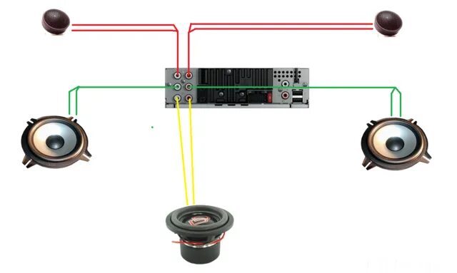 Подключение сабвуфера задние динамики Как подключить 8 динамиков к автомагнитоле без усилителя - фото - АвтоМастер Инф