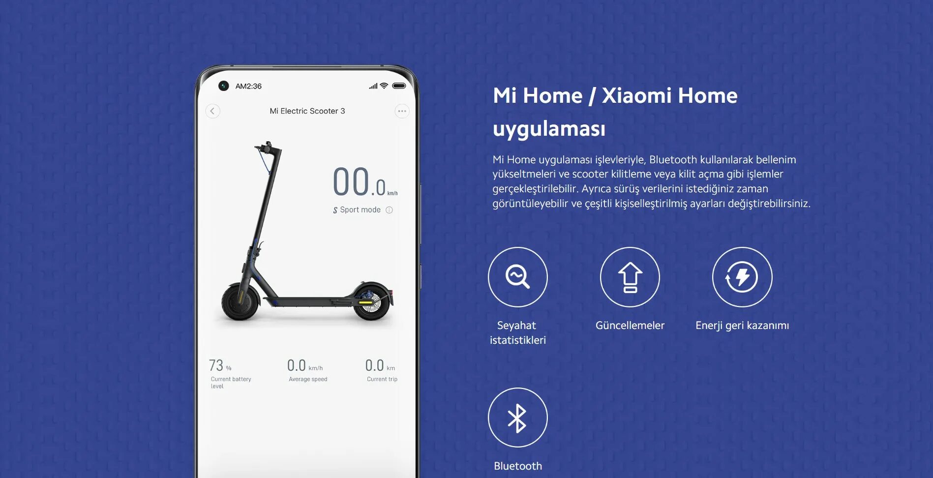 Подключение самоката к телефону Xiaomi Mi Elektrikli Scooter 3 (Xiaomi Türkiye Garantili)