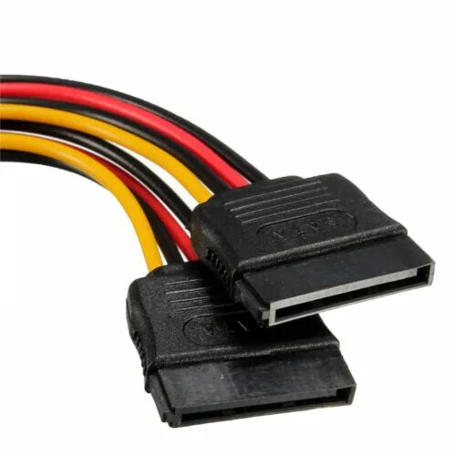 Подключение sata к блоку питания SATA power splitter cable adapter SATA power Y one male to 2 female connectors. 