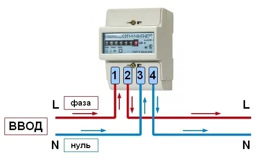 Подключение счетчика 220в Подключение однофазного счётчика Научно-производственное предприятие "АВЕРЭЛ"