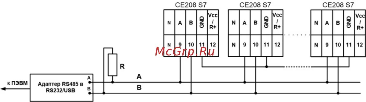 Подключение счетчика а1800 по rs485 Энергомера СE208-S7 СПОДЭС/DLMS Руководство по эксплуатации онлайн 28/48 440701