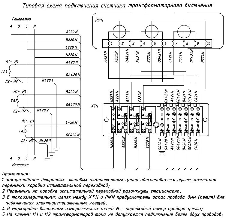 Подключение счетчика через испытательную Схема подключения трехфазного счетчика HeatProf.ru