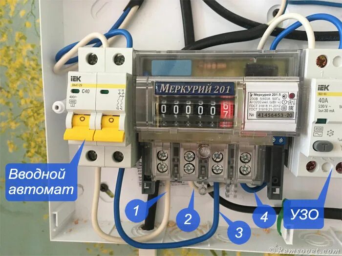 Подключение счетчика электроэнергии и автоматов Как включить счетчик HeatProf.ru