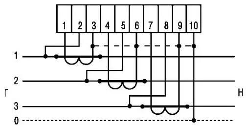 Подключение счетчика энергомера 3 фазы Схема подключения трехфазного электросчетчика энергомер