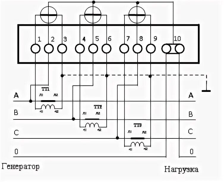 Подключение счетчика фобос 1 Энергомера через трансформаторы тока