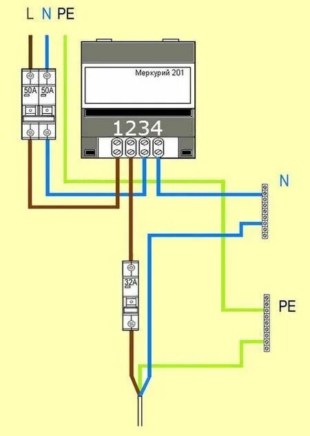 Подключение счетчика меркурий 201.5 Схема подключения электросчетчика в квартире ehto.ru Инверторы, Штекеры, Электри