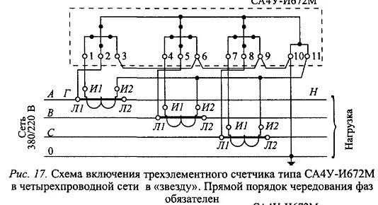 Подключение счетчика са4у и672м Как устроен трехфазный счетчик количества энергии индукционного типа? - МегаЛекц