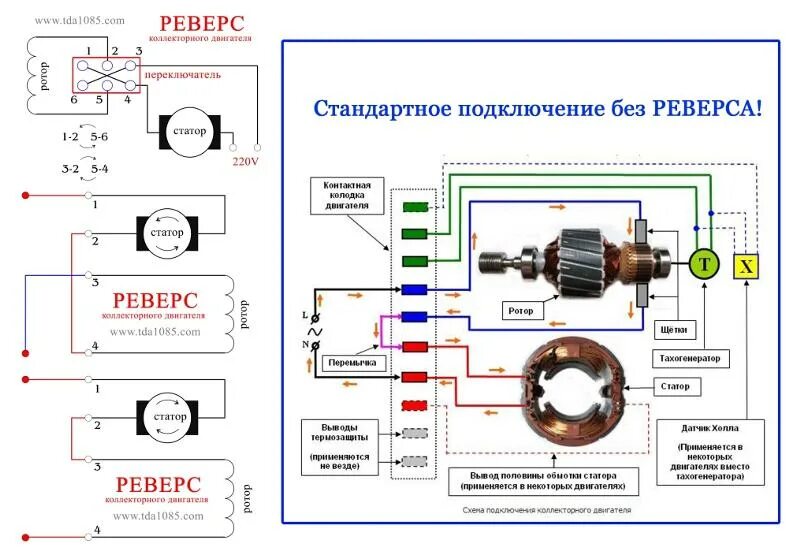 Подключение щеточного двигателя 220в Ответы Mail.ru: Помогите подключить до розетки двигатель стиралки.