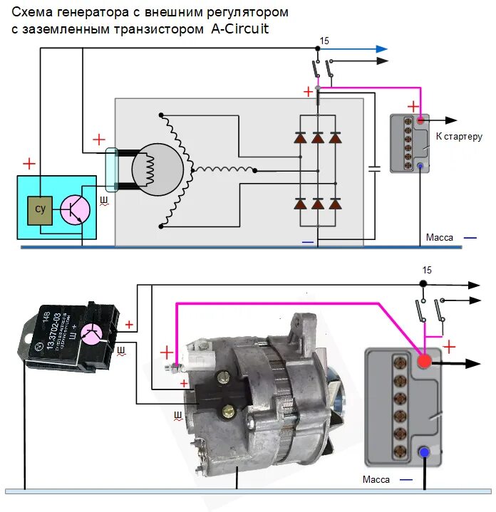 Подключение щеток генератора схема Как проверить генератор на газели - фото - АвтоМастер Инфо