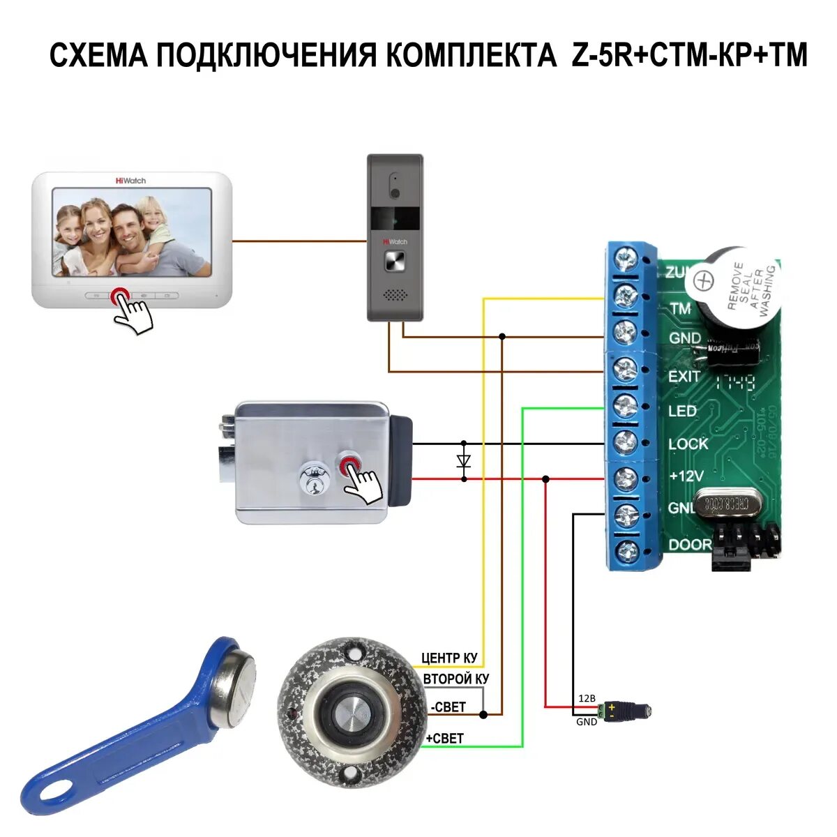 Подключение считывателя к электромагнитному замку Комплект СКУД для электрического замка на калитку, дверь. Контроллер Z-5R. Считы