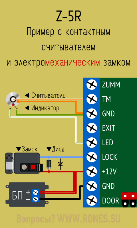 Подключение считывателя к электромеханическому замку Считыватель для электромагнитного замка фото, видео - 38rosta.ru