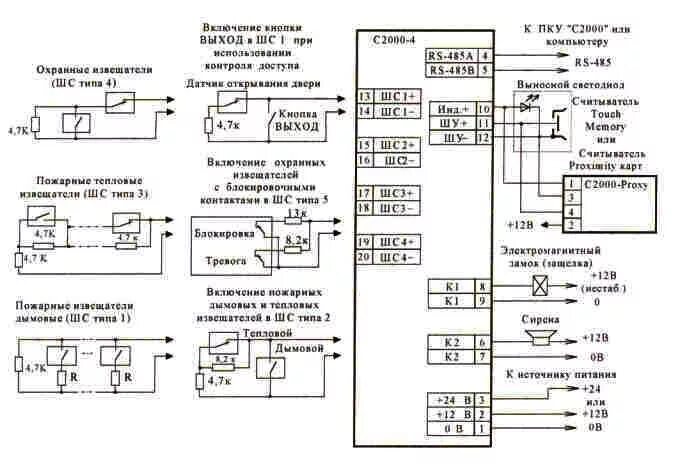 Подключение считывателя к с2000 2 Опс-1: схема подключения, расшифровка электрика