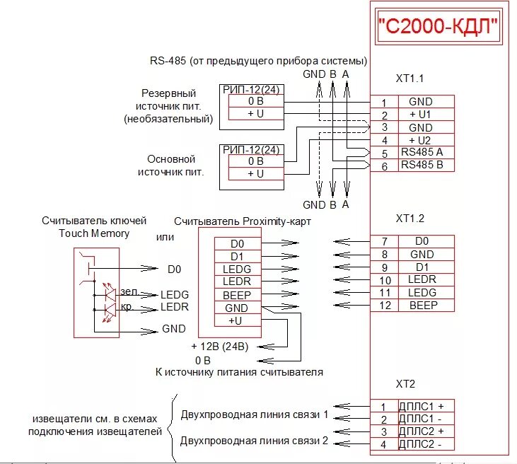 Подключение считывателя к с2000 4 Ответы Mail.ru: Сколько лучей (шлейфов) можно воткнуть в с2000 кдл?