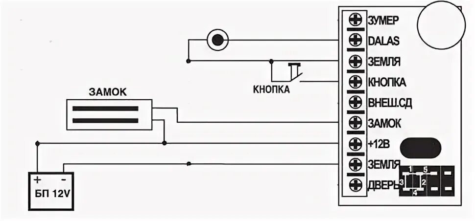 Подключение считывателя к замку Контроллер Z-5R MySmartHome Дзен