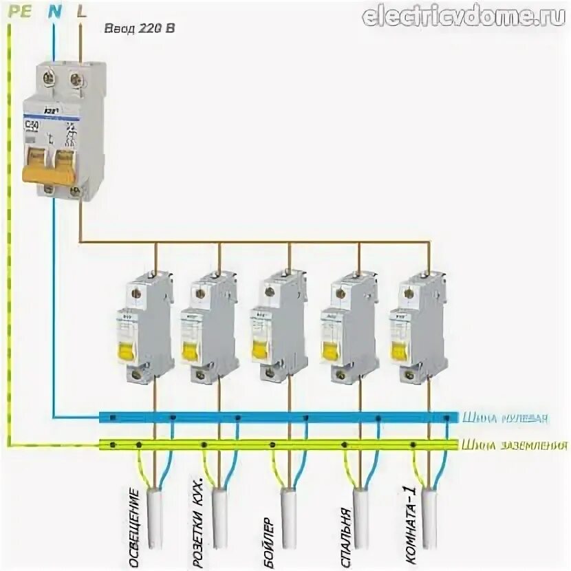 Подключение сдвоенного автомата Подключение автоматических выключателей Электрика, Инструменты своими руками, Эл
