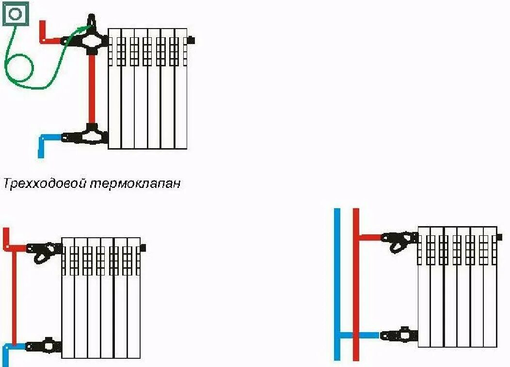 Подключение секционного радиатора Узел бокового подключения радиатора фото - DelaDom.ru