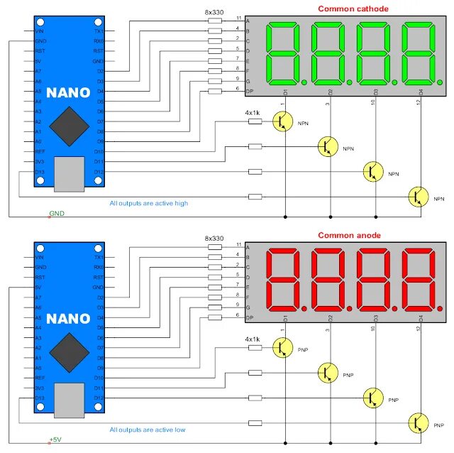 Подключение семисегментного индикатора к ардуино 4 разряда Proper wiring of a 4 digit 7-segment display