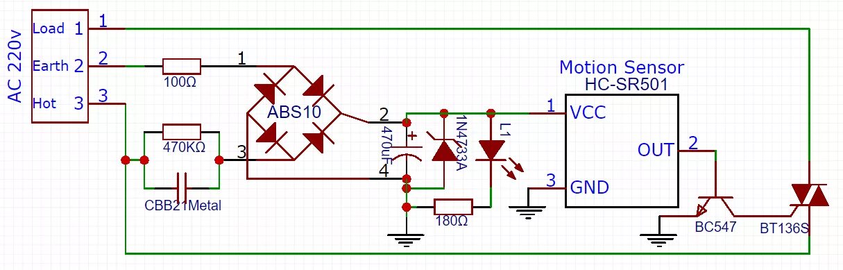 Подключение сенсорного датчика i want to use motion sensor module ouput to trigger a triac - Electrical Enginee